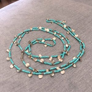 Long turquoise necklace